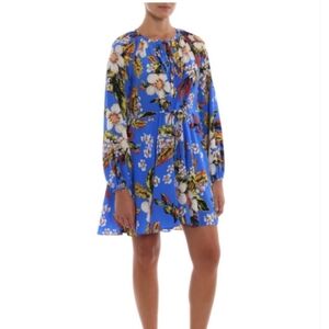 Diane Von Furstenberg Bolan Cobalt Cinch Long Sleeve Mini Dress (XXS)